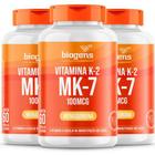 Biogens kit 3x vitamina k2 mk-7, 60 cápsulas, 100mcg, mk7
