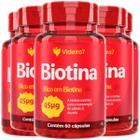 Biotina 45mcg 150% da idr 1 cápsula ao dia 60 cápsulas videira7 kit com 5