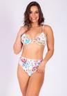 Biquíni Areia Branca Bio Lanai Hot Pant Estampado Floral Branco