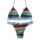 Biquini Cortininha Trança Levanta Bumbum Bojo Moda Praia Top Feminino Fio Dental Neon
