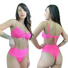 Biquíni Hot Pants Faixa Meia Taça Retrô Canelado Mônaco Corrente