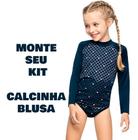 Biquini Infantil Blusa Camiseta Avulso Uv50 Sereia Monte Kit