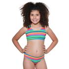 Biquíni Infantil Proteção UPF50+ Top Stripe - Multicolors Stripes