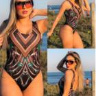 Biquini maio feminino praia body colorido body corrente