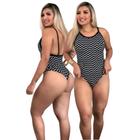 Biquini Maio Feminino Praia Body Maio Praia Zig Zag Preto