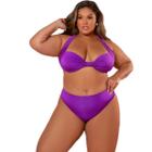 Biquíni plus size meia taça com nozinho no busto e bojo