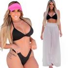 Biquini + Saída De Praia Calça Tule Moda Praia Kit Conjunto