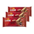 Biscoito Wafer Chocolate com Avelã Sem Lactose Liane contendo 3 pacotes de 90g cada