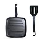 Bistequeira Grill 24,5cm Antiaderente Com Espátula Cereja - MTA