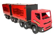 Carreta Bitrem Scania Bau de Madeira Brinquedo Cocacola 7 Eixo 1,25m