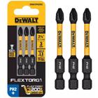 Bits ph2 flextorq encaixe 1/4 3 peças dewalt dwaf2ph2ir3