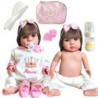 Bk Castanha Pagão Bebe Reborn Menina Silicone Mundo Brinquedos