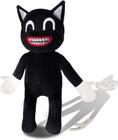 Black Cartoon Cat Pelúcia Brinquedo Recheado, Brinquedos de Pelúcia Gato Animal Macio e Abraço Animal, Boneca de Pelúcia Infantil, Presentes de Aniversário para Crianças