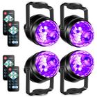 Black Lights Litake UV 6W LED Disco Ball Strobe, pacote com 4