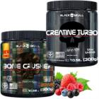 Black Skull Creatina Turbo Pote 300g + Pré Treino Bone Crusher 300g