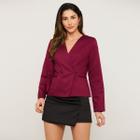 Blazer Alfaiataria Cotton Bordô Miss Joy 7692 Feminino