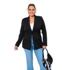 Blazer Alfaiataria Feminino Plus Size Social com Botão