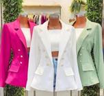 Blazer Feminino Alfaiataria Casaco Social Com Botão Lindo