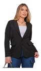 Blazer feminino alfaiataria com lapela botão encapado