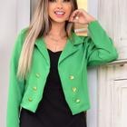 Blazer Feminino Curto Alfaiataria Bolero Cropped