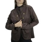 Blazer Feminino Estilo Militar Botões Metal Moda Tendência