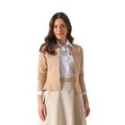 Blazer / Jaqueta Sarja Collor Caqui Laura Rosa ( 810563 )