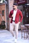 Blazer masculino slim fit vermelho