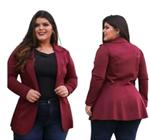 Blazer Max Longo Acinturado Plus Size Neoprene