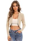 Blazer Milumia Business Casual Open Front Crop para mulheres