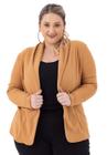 Blazer plus size peluciado jaqueta teddy casaco aberto casual inverno 12723a