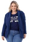 Blazer plus size peluciado jaqueta teddy casaco aberto casual inverno 12723a