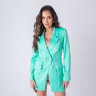 Blazer susie alongado acetinado feminino