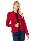 Blazer Tommy Hilfiger, jaqueta feminina de frente aberta, vermelha