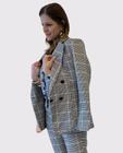 Blazer tweed solto alfaiataria xadrez