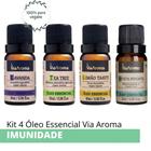 Blend com 4 Óleo Essencial Para Imunidade Via Aroma 100% Natural