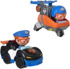 Blippi Mini Veículos, incluindo carro da polícia e helicóptero, cada um com uma figura de brinquedo de personagem sentado dentro - Zoom ao redor da sala para diversão de roda livre - Perfeito para crianças pequenas