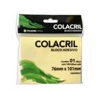 Bloco Adesivo Colacril Amarelo 76X101Mm Com 100 Fls Cx 12Un