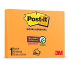 Bloco Adesivo Post-It 657 76x102mm 90F Laranja Neon 3M