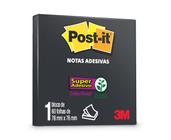 Bloco Adesivo Post-It 76mm x 76mm 654 Preto Com 60 Folhas - 3M