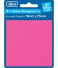 Bloco Adesivo Tilibra Tili Notes 76x76mm 50 Folhas Transparente Rosa