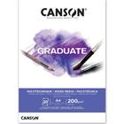 Bloco Canson Graduate Mixed Media Branco A4 200 g/m 20 Fls C400110377