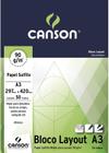 Bloco Canson Layout  90g/m² A3 297 X 420 Mm com 50 Folhas