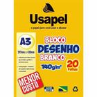 Bloco de desenho branco a3 usapel 140g 20 folhas