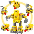 Bloco De Montar 5 Em 1 Robô Transformers Construção Caminhão Trator Engenharia Brastoy