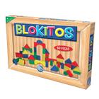 Bloco De Montar Blokitos De Madeira Brinquedo 60 Peças