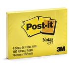 Bloco de Recado POST-IT 657 Amarelo 76X102MM C/100FLS