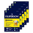 Bloco Desenho A4 Filiperson 140G 20 Folhas Com 5 Blocos