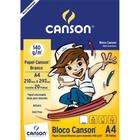 Bloco Desenho Branco C”A grain” Canson Linha Infantil 140 g/m² A4 210 x 297 mm com 20 Folhas - 66667070