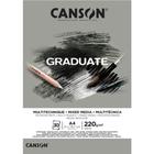 Bloco Graduate Mixed Media Canson A4 220g Cinza 30 Fls C400110371