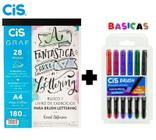 Bloco Livro De Exercícios Para Lettering+Brush Tons básicos - Cis